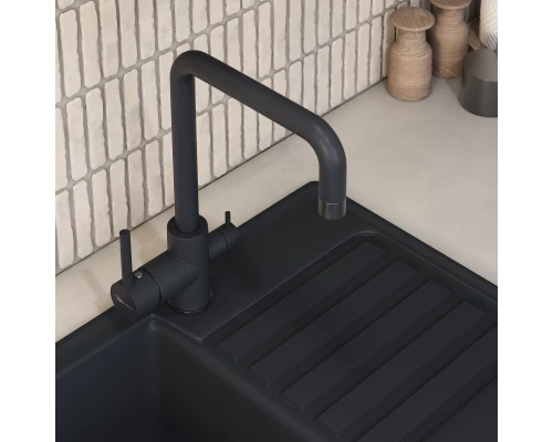 Смеситель для кухни Uperwood UPD-004 (05, с фильтром для питьевой воды, вороненая сталь/уголь)