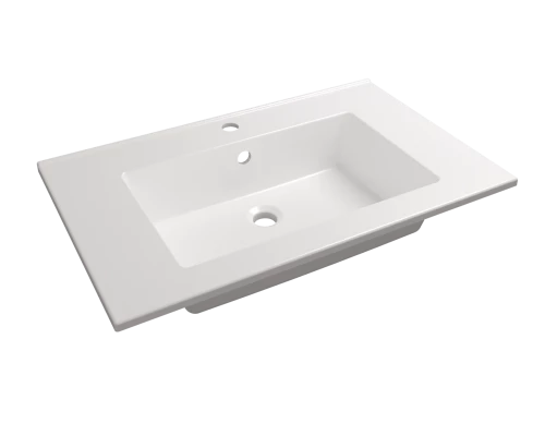 Раковина для ванной полувстраиваемая Uperwood Parma Premium 75 см, белая глянцевая