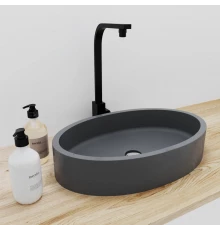 Раковина для ванной комнаты накладная Uperwood Rome (55*35 см, овальная, графит)