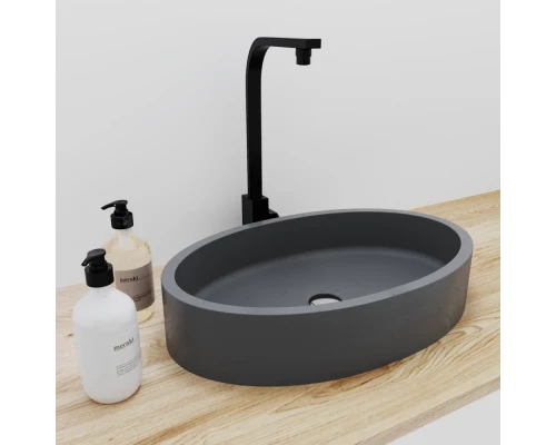 Раковина для ванной комнаты накладная Uperwood Rome (55*35 см, овальная, графит)