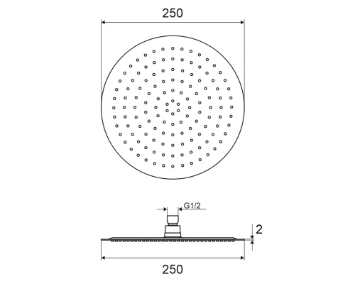 Верхний душ EXCELLENT Regular AREX.3025WH D=25 см (белый мат)