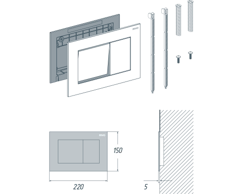Клавиша RIVO Touch line (белый)