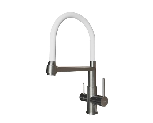 Смеситель ESKO для кухни нерж, с подключением к фильтру, белый (K26 W)