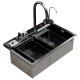 Мойка настол.монтаж MIXLINE PRO 75х46 (ч граф) сиф+доз+смес+кол+д/р+о/с (554164)