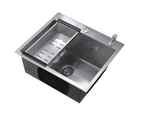 Мойка ULGRAN STEEL 500 Х 450, цвет «брашированная сталь» (US 500-001)