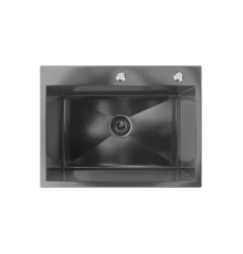 Мойка ULGRAN STEEL 600 Х 450, цвет «черная брашированная сталь» (US 600-002)