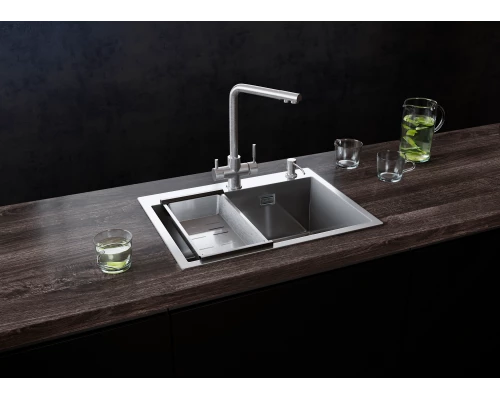 Мойка ULGRAN STEEL 600 Х 450, цвет «черная брашированная сталь» (US 600-002)