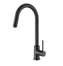 Смеситель VODA "Vessel Gun Metal" для кухни, R-излив вытяжной, темно-серый (VSL519GM)