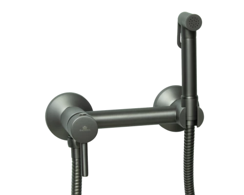 Смеситель для биде с гигиеническим душем Ganzer GZ12202-Q Set графит