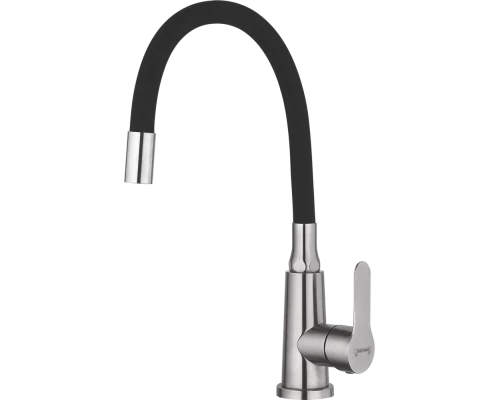 Смеситель для кухни с гибким изливом из нержавеющей стали Hansen HN56032-GC сатин/черный