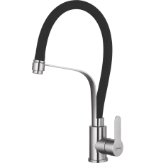 Смеситель для кухни с гибким изливом из нержавеющей стали Hansen HN54043-GC сатин/черный
