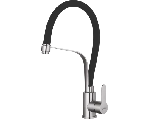 Смеситель для кухни с гибким изливом из нержавеющей стали Hansen HN54043-GC сатин/черный