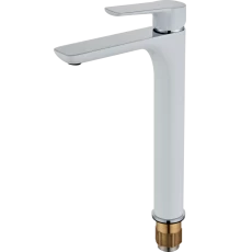 11037-F Смес. для умыв. (ВЫС.бел/хром) HANSEN  (10/1шт)