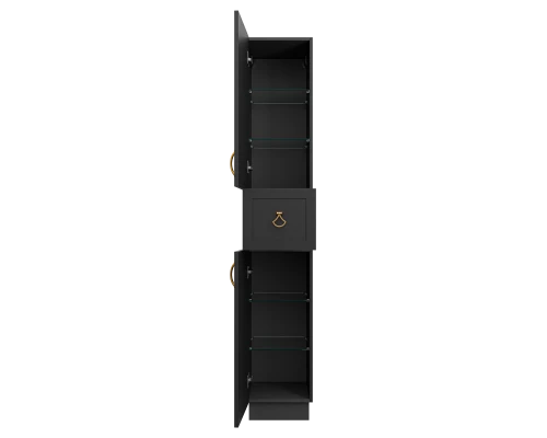 Шкаф - пенал Misty Амбра - 35 левый (черный)