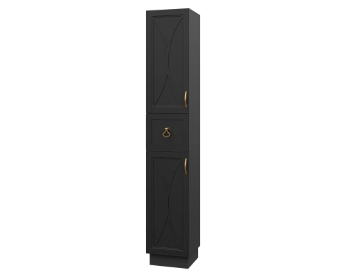 Шкаф - пенал Misty Амбра - 35 левый (черный)