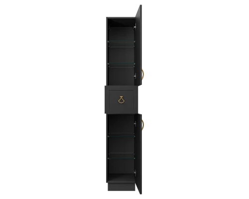 Шкаф - пенал Misty Амбра - 35 правый (черный)