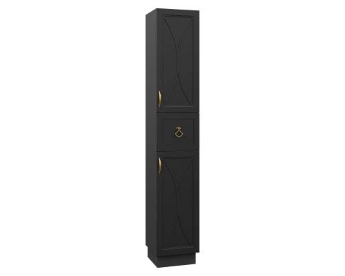 Шкаф - пенал Misty Амбра - 35 правый (черный)