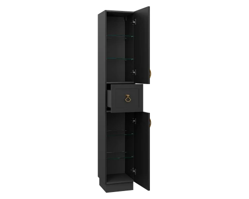 Шкаф - пенал Misty Амбра - 35 правый (черный)