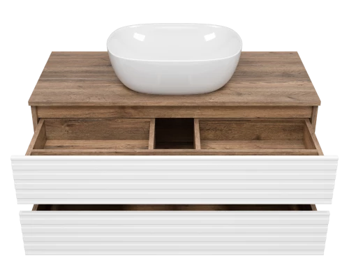 Тумба под раковину Brevita Dakota - 100 подвесная (белая)