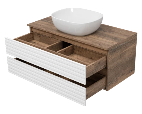 Тумба под раковину Brevita Dakota - 100 подвесная (белая)