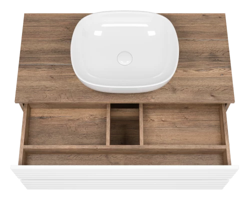 Тумба под раковину Brevita Dakota - 100 подвесная (белая)