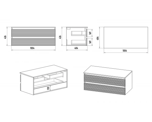 Тумба под раковину Brevita Dakota - 100 подвесная (белая)