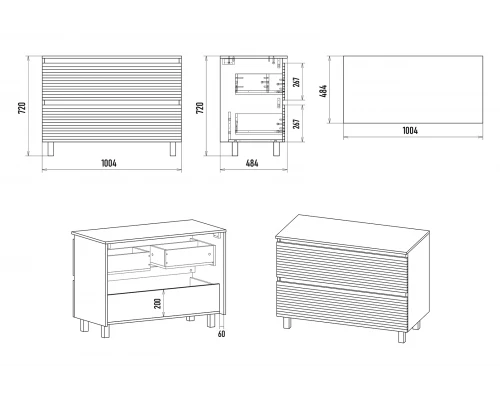 Тумба под раковину Brevita Dakota - 100 (белая)