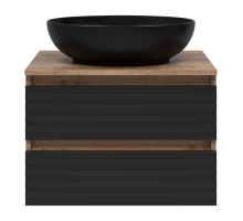 Тумба под раковину Brevita Dakota - 60 подвесная (черная)