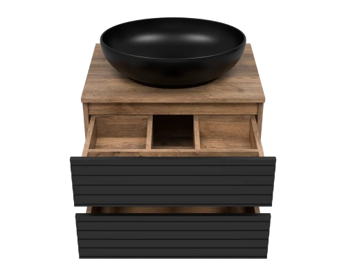 Тумба под раковину Brevita Dakota - 60 подвесная (черная)