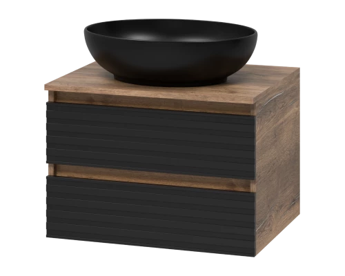 Тумба под раковину Brevita Dakota - 60 подвесная (черная)