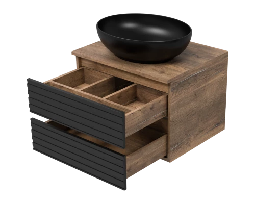 Тумба под раковину Brevita Dakota - 60 подвесная (черная)