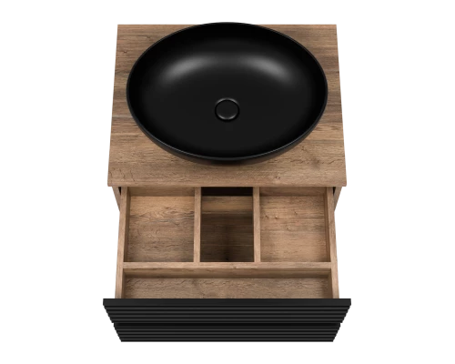 Тумба под раковину Brevita Dakota - 60 подвесная (черная)
