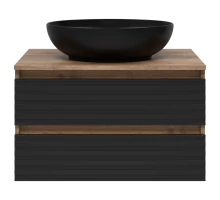 Тумба под раковину MISTY Brevita Dakota - 70 подвесная (черная)