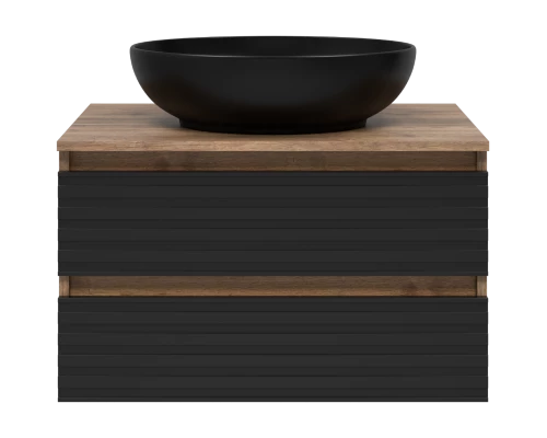 Тумба под раковину MISTY Brevita Dakota - 70 подвесная (черная)