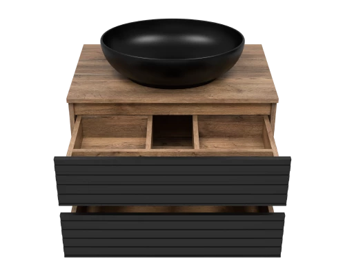 Тумба под раковину MISTY Brevita Dakota - 70 подвесная (черная)