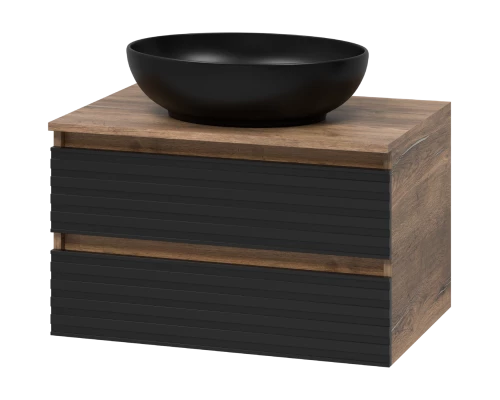 Тумба под раковину MISTY Brevita Dakota - 70 подвесная (черная)
