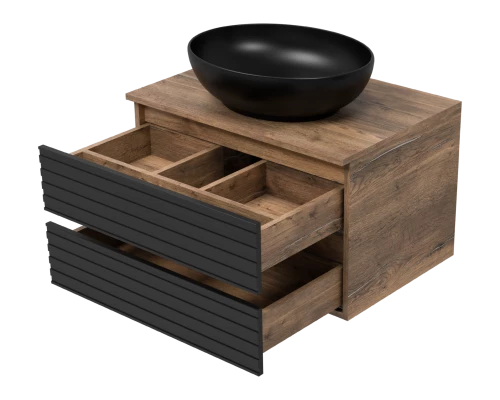 Тумба под раковину MISTY Brevita Dakota - 70 подвесная (черная)