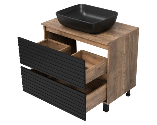 Тумба под раковину Brevita Dakota - 80 (черная)