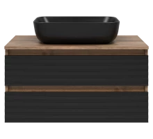 Тумба под раковину MISTY Brevita Dakota - 80 подвесная (черная)