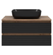 Тумба под раковину MISTY Brevita Dakota - 80 подвесная (черная)