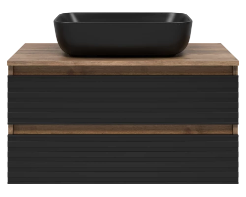 Тумба под раковину MISTY Brevita Dakota - 80 подвесная (черная)