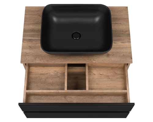 Тумба под раковину MISTY Brevita Dakota - 80 подвесная (черная)