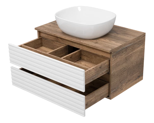 Тумба под раковину MISTY Brevita Dakota - 80 подвесная (белая)