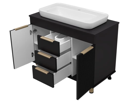 Тумба под раковину Brevita Enfida - 100 (черная)