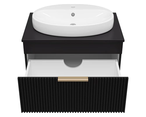 Тумба под раковину Brevita Enfida - 70 подвесная (черная)