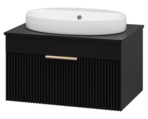 Тумба под раковину Brevita Enfida - 70 подвесная (черная)