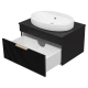 Тумба под раковину Brevita Enfida - 70 подвесная (черная)