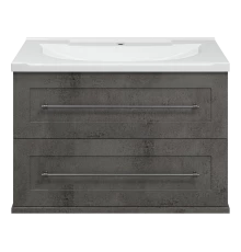 Тумба под раковину Misty Марта - 80 подвесная (темный бетон)