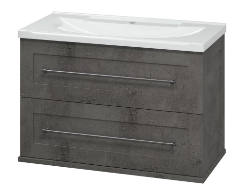 Тумба под раковину Misty Марта - 80 подвесная (темный бетон)