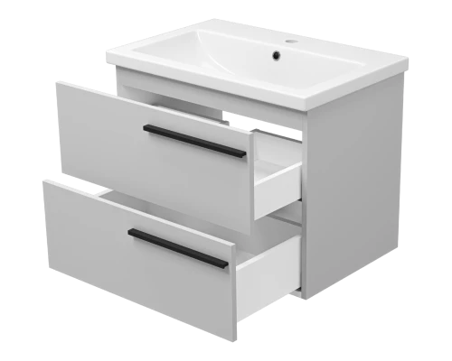 Тумба под раковину Misty Ненси - 70 подвесная (серая)